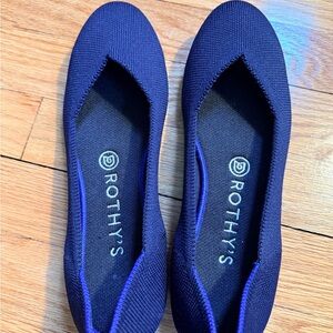 Rothy’s Navy Blue Knit Pointed Toe Ballet Flats | Size 8 | Worn Once